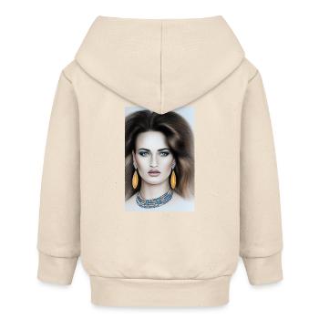 Frau mit Schmuck - Baby Organic Kapuzenjacke Baby Connector von Stanley/Stella - Natur - Hinten