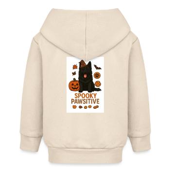 Spooky Pawsitive - Baby Organic Zip-up Hoodie by Stanley/Stella - soft Ecru - Back