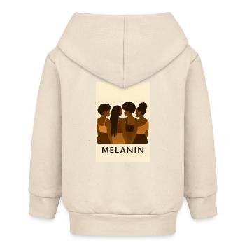 Silhouettes de la Confrérie Mélanine, Art africain - Veste à capuche bébé bio Stanley/Stella - écru doux - Dos