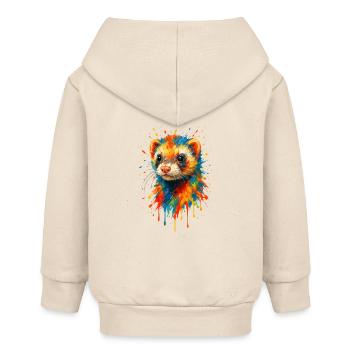 Künstlerischer Frettchen-Farbspritzer - Baby Organic Kapuzenjacke Baby Connector von Stanley/Stella - Natur - Hinten