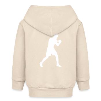 Boxer silhouette in motion - Baby Organic Zip-up Hoodie by Stanley/Stella - soft Ecru - Back