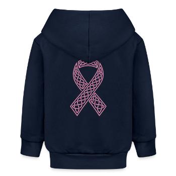 Ruban Celtique Rose à Nœud - Veste à capuche bébé bio Stanley/Stella - bleu marine - Dos