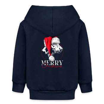 Santa Curly Coated Retriever Merry Christmas Hunde - Baby Organic Kapuzenjacke Baby Connector von Stanley/Stella - Navy - Hinten