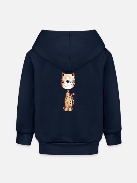 Kleine Katze - Katzen Comic - Baby Organic Kapuzenjacke Baby Connector von Stanley/Stella - Navy
