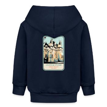 Château d'Ussé, Vallée de la Loire - Veste à capuche bébé bio Stanley/Stella - bleu marine - Dos