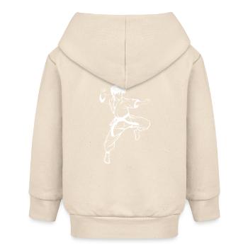Karate Junge Skizze - Baby Organic Kapuzenjacke Baby Connector von Stanley/Stella - Natur - Hinten