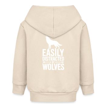 Wolf Sayings Wolves Funny Wolf Gift - Baby Organic Zip-up Hoodie by Stanley/Stella - soft Ecru - Back