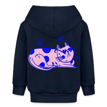 Chat élégant – Ambiance rétro détendue - Veste à capuche bébé bio Stanley/Stella - bleu marine - Dos