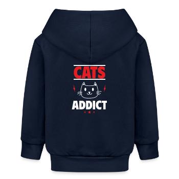 Katzen-Fan,Süchtig nach Schnurren und Pfoten - Baby Organic Kapuzenjacke Baby Connector von Stanley/Stella - Navy - Hinten