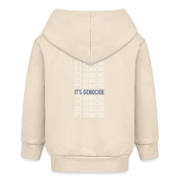 Typografische Phrase Wiederholter Völkermord - Baby Organic Kapuzenjacke Baby Connector von Stanley/Stella - Natur - Hinten
