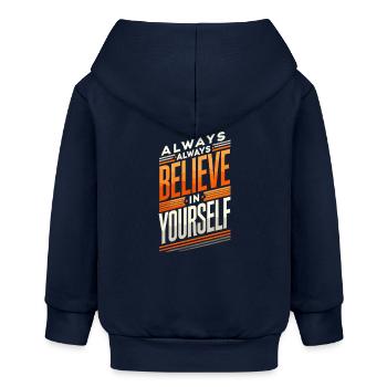 Always Believe in Yourself Faith Text Motivation - Baby Organic Zip-up Hoodie by Stanley/Stella - navy - Back