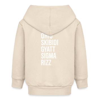 Ohio Skibidi Gyatt Sigma Rizz - Baby Organic Kapuzenjacke Baby Connector von Stanley/Stella - Natur - Hinten