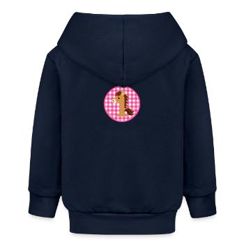 Erster Geburtstag Pferd als Zahl 1 vichy karo - Baby Organic Kapuzenjacke Baby Connector von Stanley/Stella - Navy - Hinten