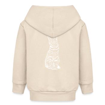 Katze weiß Silhouette Geschenk Katzenliebhaber - Baby Organic Kapuzenjacke Baby Connector von Stanley/Stella - Natur - Hinten