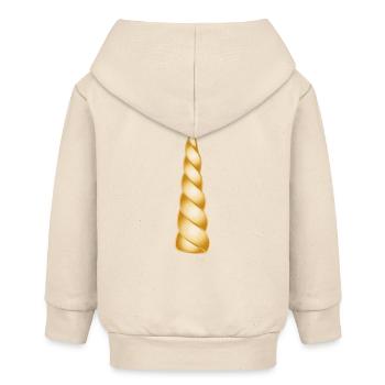 Golden Spiral Horn – Magical Design Object - Baby Organic Zip-up Hoodie by Stanley/Stella - soft Ecru - Back