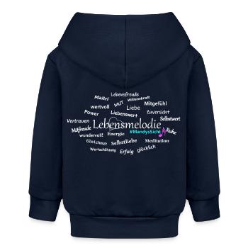 Genauso bist du. Einzigartig und Wundervoll - Baby Organic Kapuzenjacke Baby Connector von Stanley/Stella - Navy - Hinten