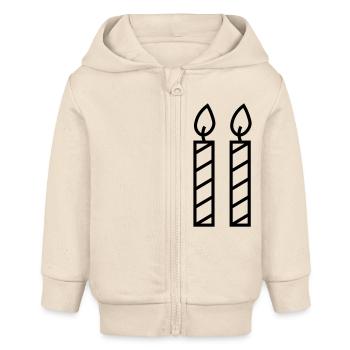 Zwei Kerzen - Baby Organic Kapuzenjacke Baby Connector von Stanley/Stella - Natur - Vorne