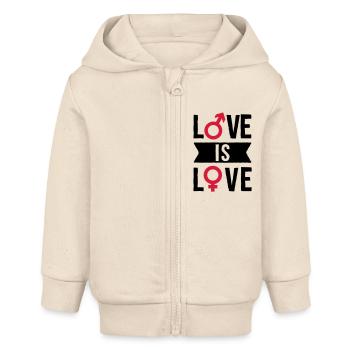 Love - Veste à capuche bébé bio Stanley/Stella - écru doux - Devant