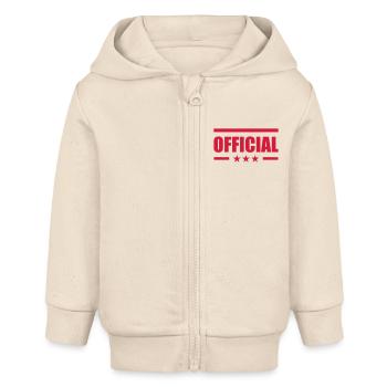 fonctionnaire / service public / mairie / état - Veste à capuche bébé bio Stanley/Stella - écru doux - Devant
