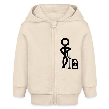 Stickman Clean - Baby Organic Kapuzenjacke Baby Connector von Stanley/Stella - Natur - Vorne