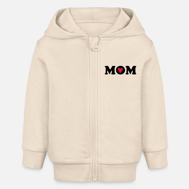 J'aime maman - Veste à capuche bébé bio Stanley/Stella - écru doux