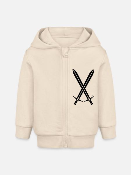 Schwert - Baby Organic Kapuzenjacke Baby Connector von Stanley/Stella - Natur
