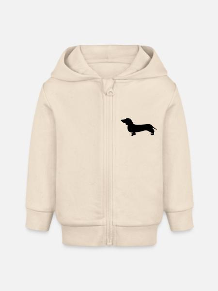 dackel - Baby Organic Kapuzenjacke Baby Connector von Stanley/Stella - Natur