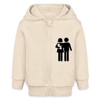 familie - Baby Organic Kapuzenjacke Baby Connector von Stanley/Stella - Natur - Vorne