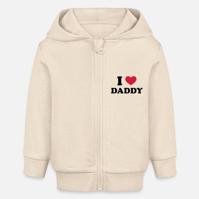 I Love Daddy - Veste à capuche bébé bio Stanley/Stella - écru doux