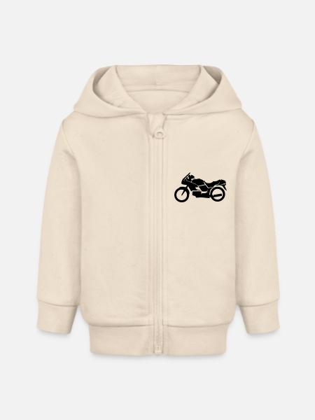 Motorrad, Motorräder - Baby Organic Kapuzenjacke Baby Connector von Stanley/Stella - Natur