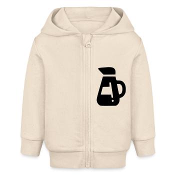 Cafetière - Veste à capuche bébé bio Stanley/Stella - écru doux - Devant