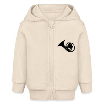 Waldhorn - Baby Organic Kapuzenjacke Baby Connector von Stanley/Stella - Natur - Vorne