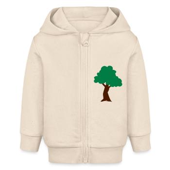 ♥Plant more trees to save the Earth & Environment♥ - Baby Organic Zip-up Hoodie by Stanley/Stella - soft Ecru - Front