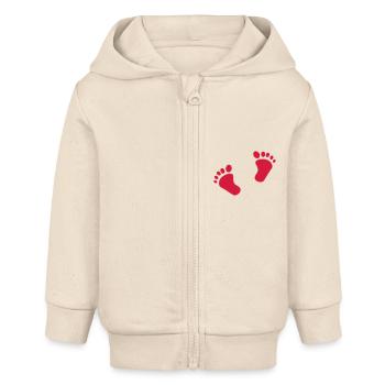 Baby pieds - Veste à capuche bébé bio Stanley/Stella - écru doux - Devant