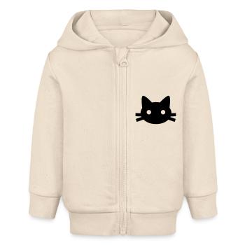 kids cat - Veste à capuche bébé bio Stanley/Stella - écru doux - Devant