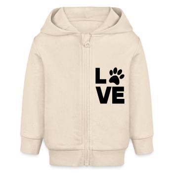 pfote love - Baby Organic Kapuzenjacke Baby Connector von Stanley/Stella - Natur - Vorne