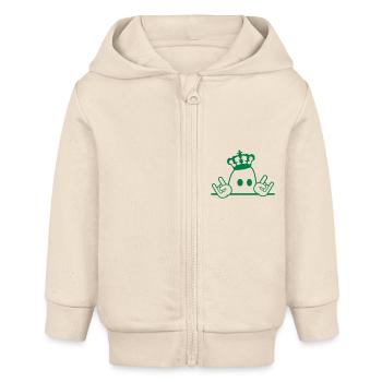 Mignon Métal Halloween Fantôme Roi Couronne Fantôme - Veste à capuche bébé bio Stanley/Stella - écru doux - Devant