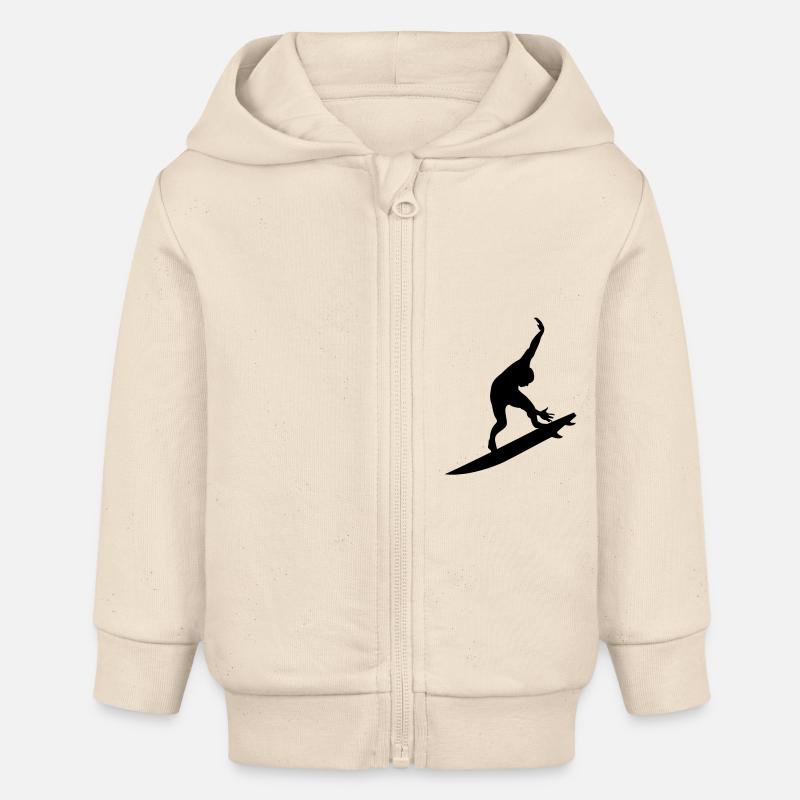 Surfing male - Veste à capuche bébé bio Stanley/Stella - écru doux