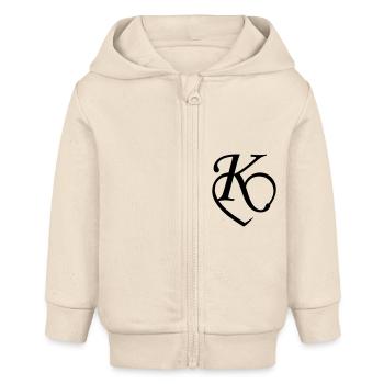 Heart letter K - Baby Organic Zip-up Hoodie by Stanley/Stella - soft Ecru - Front