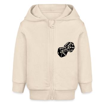 Würfel 6er Pasch - Sechserpasch - Baby Organic Kapuzenjacke Baby Connector von Stanley/Stella - Natur - Vorne