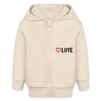 Liebe Herz - Baby Organic Kapuzenjacke Baby Connector von Stanley/Stella - Natur - Vorne