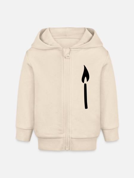 Streichholz Kerze - Baby Organic Kapuzenjacke Baby Connector von Stanley/Stella - Natur
