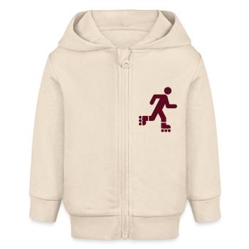 Rollerfahrer, Roller, Roller Sport - Baby Organic Kapuzenjacke Baby Connector von Stanley/Stella - Natur - Vorne