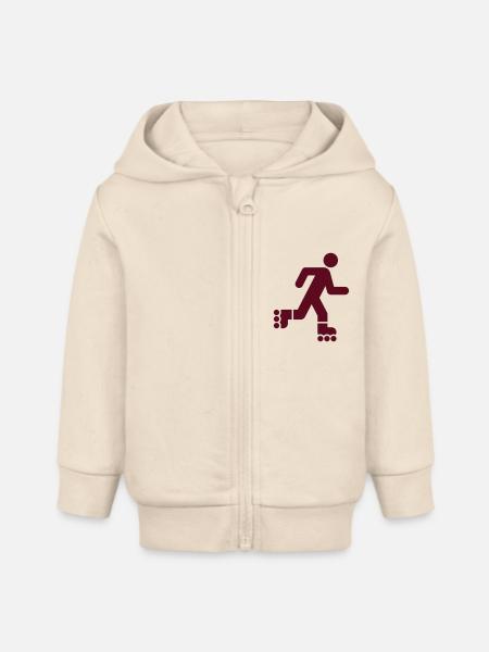 Rollerfahrer, Roller, Roller Sport - Baby Organic Kapuzenjacke Baby Connector von Stanley/Stella - Natur