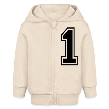 Nummer 1 - Baby Organic Kapuzenjacke Baby Connector von Stanley/Stella - Natur - Vorne