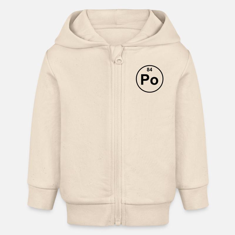 Element 84 - po (polonium) - Minimal - Veste à capuche bébé bio Stanley/Stella - écru doux