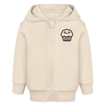 Muffin mignon - Veste à capuche bébé bio Stanley/Stella - écru doux - Devant