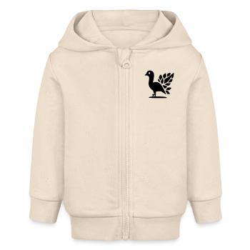 Peacock - Baby Organic Zip-up Hoodie by Stanley/Stella - soft Ecru - Front