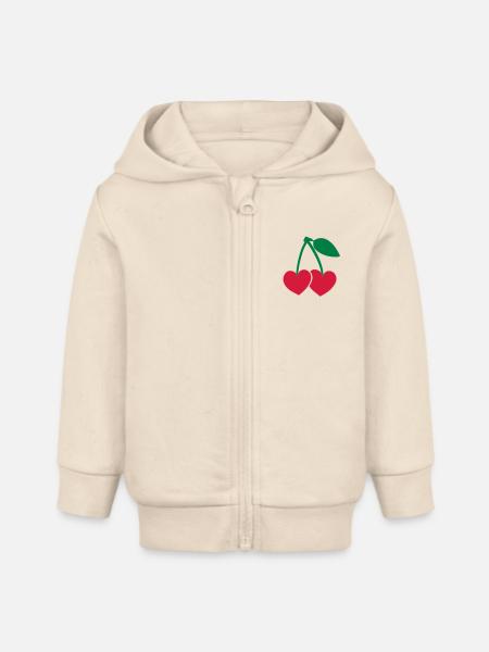 kirschen - Baby Organic Kapuzenjacke Baby Connector von Stanley/Stella - Natur