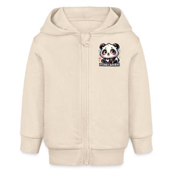 Schützen Sie die Tierwelt Riesiger Panda Tag der Erde Pandaliebhaber - Baby Organic Kapuzenjacke Baby Connector von Stanley/Stella - Natur - Vorne